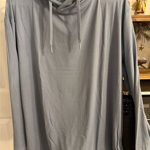 Light Blue Long Sleeve Burlebo Performance Hoodie size large - NWT